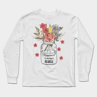 Happiness Is Being A Nana Wildflowers Happy Mother's Day Long Sleeve T-Shirt